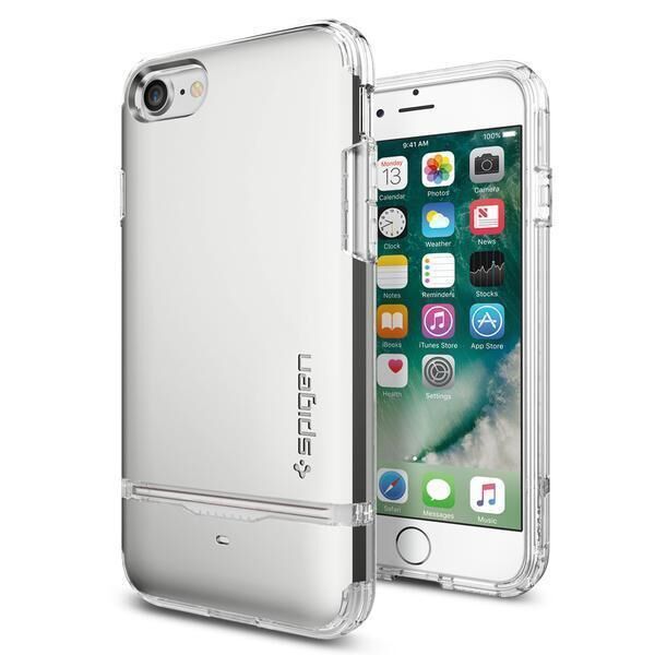Spigen iPhone 7/8 ile Uyumlu Kılıf Flip Armor Satin Silver