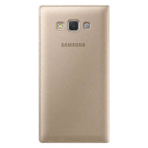 Galaxy A7 2015 ile Uyumlu Kılıf S View Cover EF-CA700BFEGWW Altın (Out)