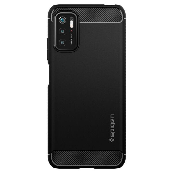 Spigen Redmi Note 10 5G / Poco M3 Pro 5G ile Uyumlu Kılıf Rugged Armor Matte Black