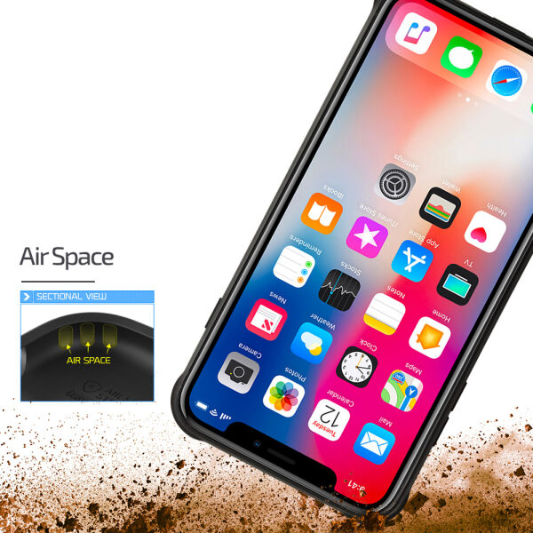 Buff iPhone X ile Uyumlu Black Armor Kılıf