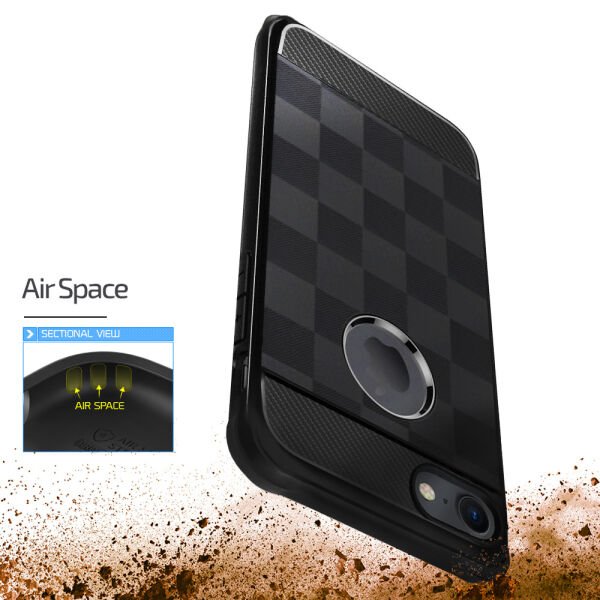 Buff iPhone 7 Plus ile Uyumlu Black Armor Kılıf