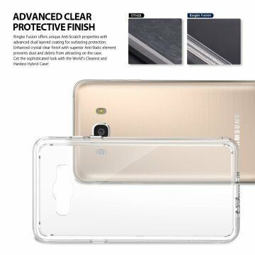 Ringke Fusion Galaxy J7 2016 ile Uyumlu Kılıf Smoke Black