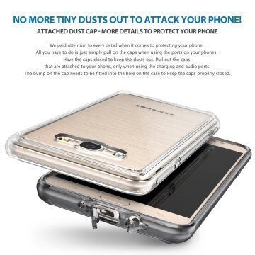 Ringke Fusion Galaxy J7 2016 ile Uyumlu Kılıf Smoke Black