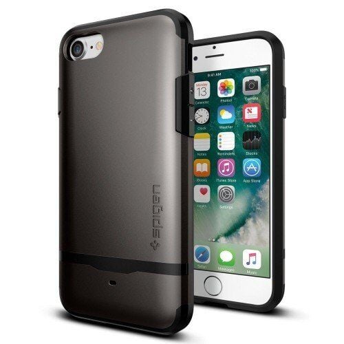 Spigen iPhone 7/8 ile Uyumlu Kılıf Flip Armor Gun Metal