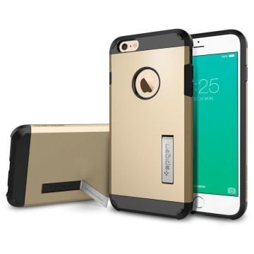 Spigen iPhone 6s Plus/6 Plus ile Uyumlu Kılıf Tough Armor Champagne Gold