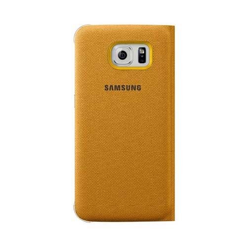 Galaxy S6 ile Uyumlu Flip Wallet (Tekstil) Sarı EF-WG920BYEGWW