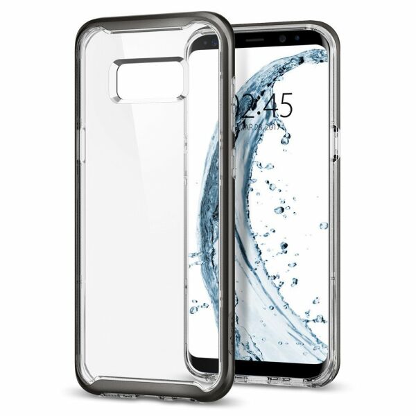 Spigen Galaxy S8 ile Uyumlu Kılıf Neo Hybrid Crystal Gun Metal