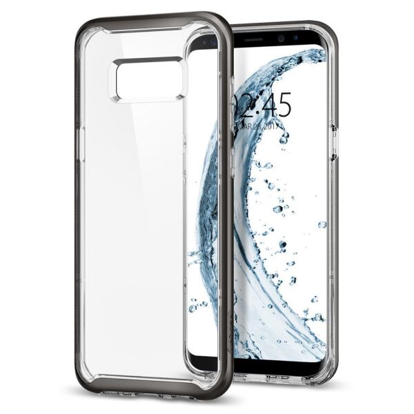 Spigen Galaxy S8 ile Uyumlu Kılıf Neo Hybrid Crystal Gun Metal