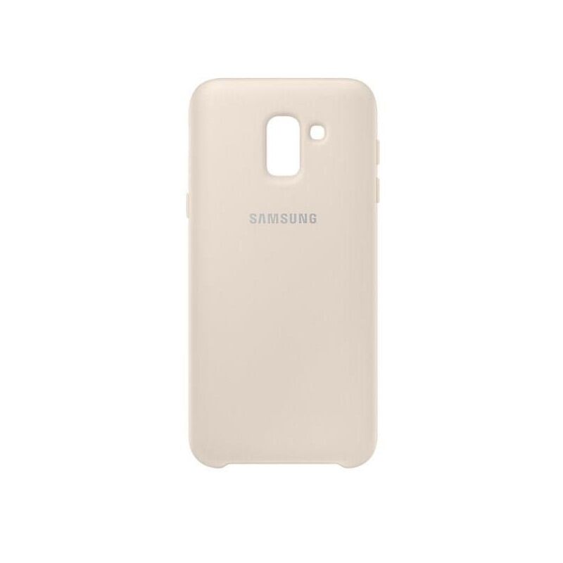 Galaxy J6 2018 ile Uyumlu Dual Layer Sert Kılıf Gold (Out)