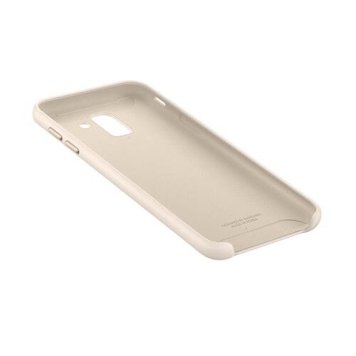 Galaxy J6 2018 ile Uyumlu Dual Layer Sert Kılıf Gold (Out)