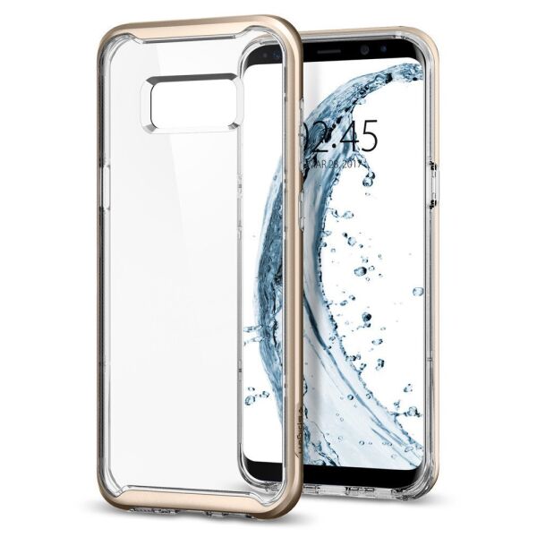 Spigen Galaxy S8 ile Uyumlu Kılıf Neo Hybrid Crystal Gold Maple
