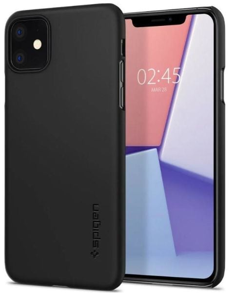 Spigen iPhone 11 ile Uyumlu Kılıf Thin Fit Black