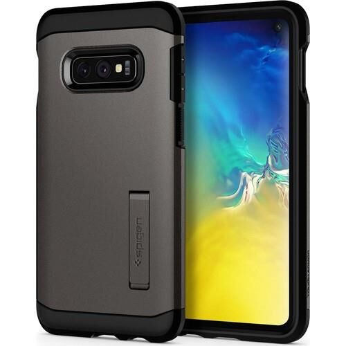 Spigen Galaxy S10e ile Uyumlu Kılıf Tough Armor Gun Metal