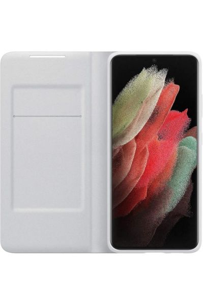 Galaxy S21 Ultra / S21 Ultra 5G ile Uyumlu LED View Kılıf Açık Gri EF-NG998PJEGTR (Out)
