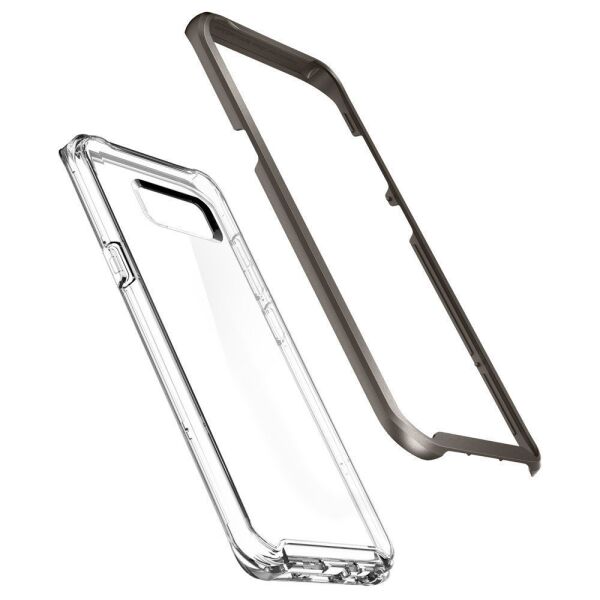 Spigen Galaxy S8 Plus ile Uyumlu Kılıf Neo Hybrid Crystal Gun Metal