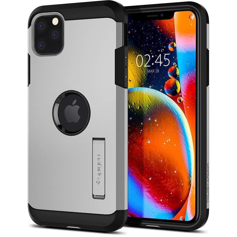 Spigen iPhone 11 Pro Max ile Uyumlu Kılıf Tough XP Armor Satin Silver