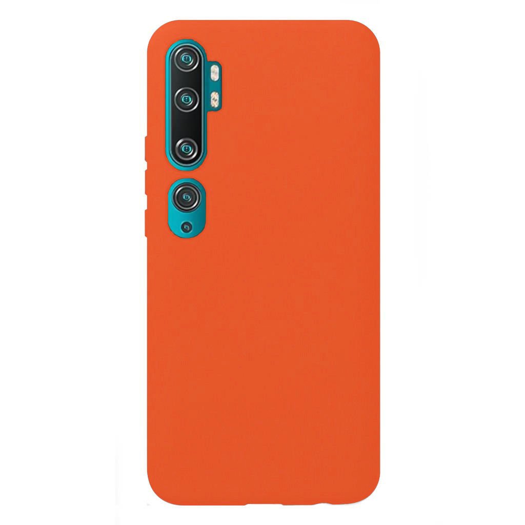 Mi Note 10 ile Uyumlu Cappy Silikon Kılıf Turuncu