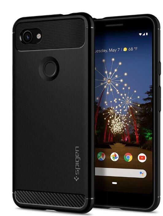 Spigen Pixel 3 XL ile Uyumlu Kılıf Rugged Armor Matte Black