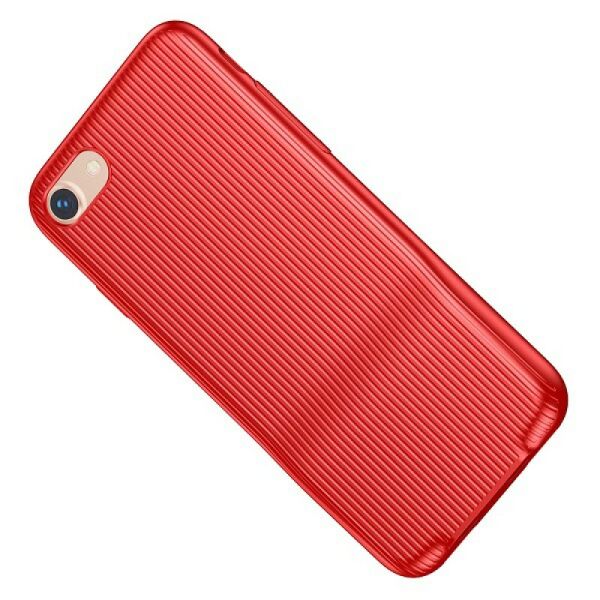 Baseus iPhone 7 Plus ile Uyumlu Şarj ve Kulaklık Girişli Audio Case Kılıf Kırmızı