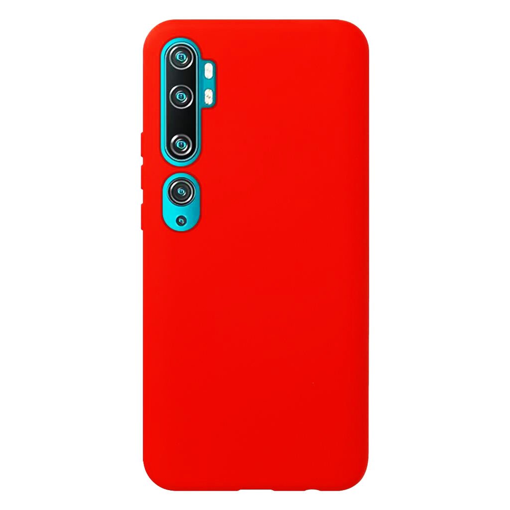 Mi Note 10 ile Uyumlu Cappy Silikon Kılıf Kırmızı