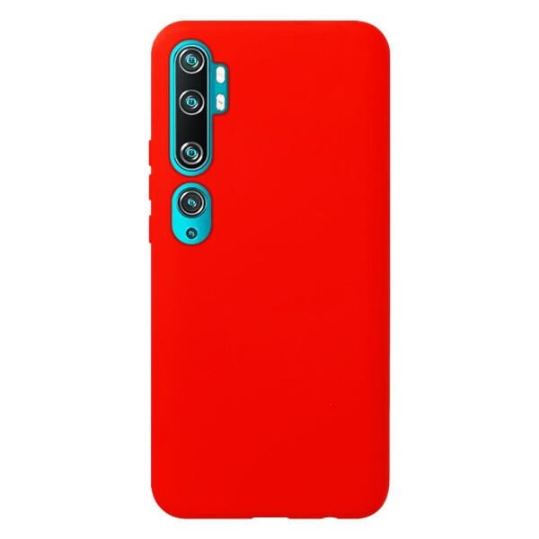 Mi Note 10 ile Uyumlu Cappy Silikon Kılıf Kırmızı