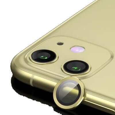 Zore iPhone 11 ile Uyumlu Metal Kamera Koruyucu Gold
