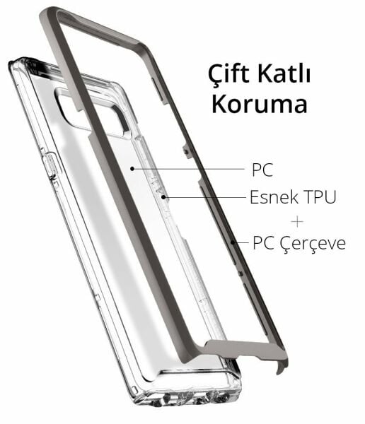 Spigen Galaxy Note 8 ile Uyumlu Kılıf Neo Hybrid Crystal Gunmetal