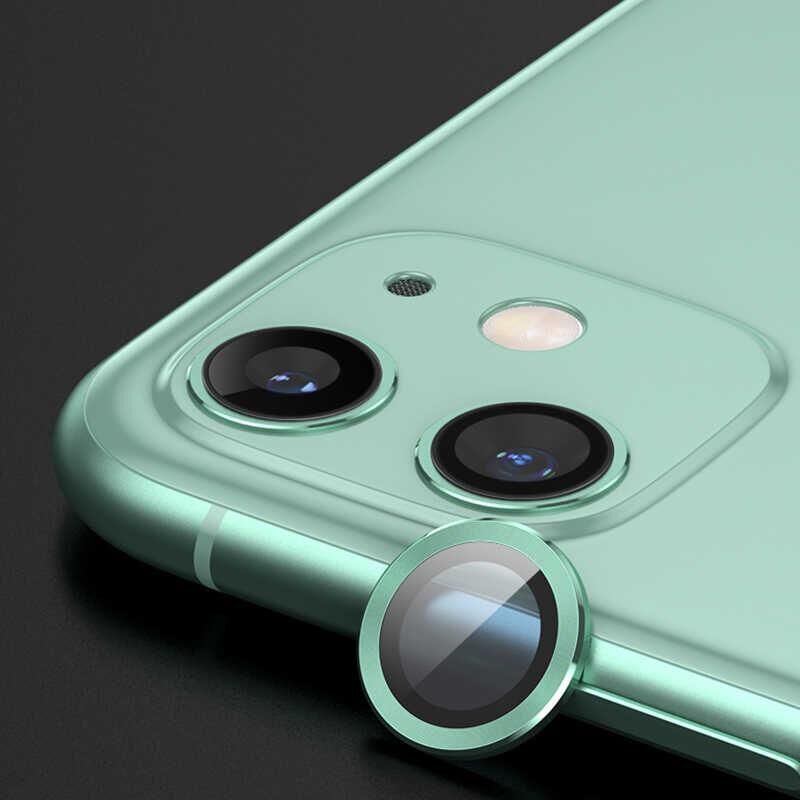 Zore iPhone 12 Mini ile Uyumlu Kamera Lens Koruyucu Yeşil