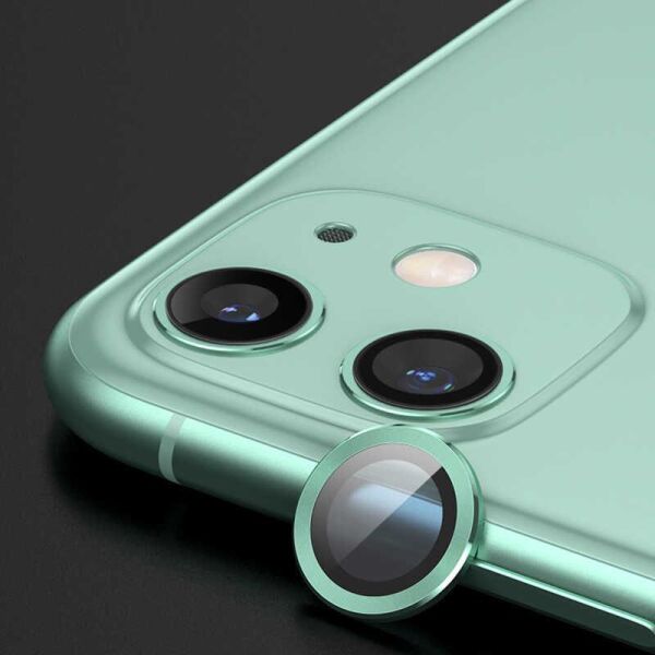 Zore iPhone 12 Mini ile Uyumlu Kamera Lens Koruyucu Yeşil