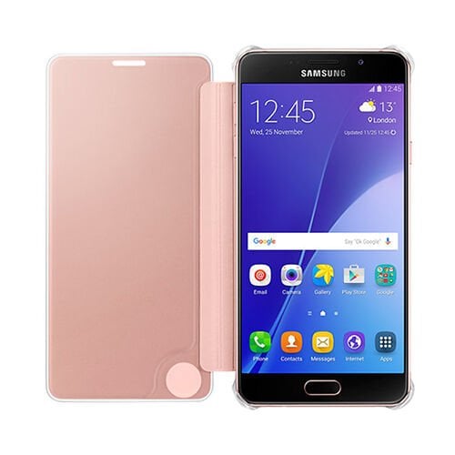 Galaxy A7 (2016) A710F ile Uyumlu Clear View Cover Pembe EF-ZA710CZEGWW (Out)