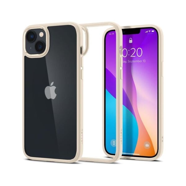 Spigen iPhone 14 Plus ile Uyumlu Kılıf Crystal Hybrid Sand Beige
