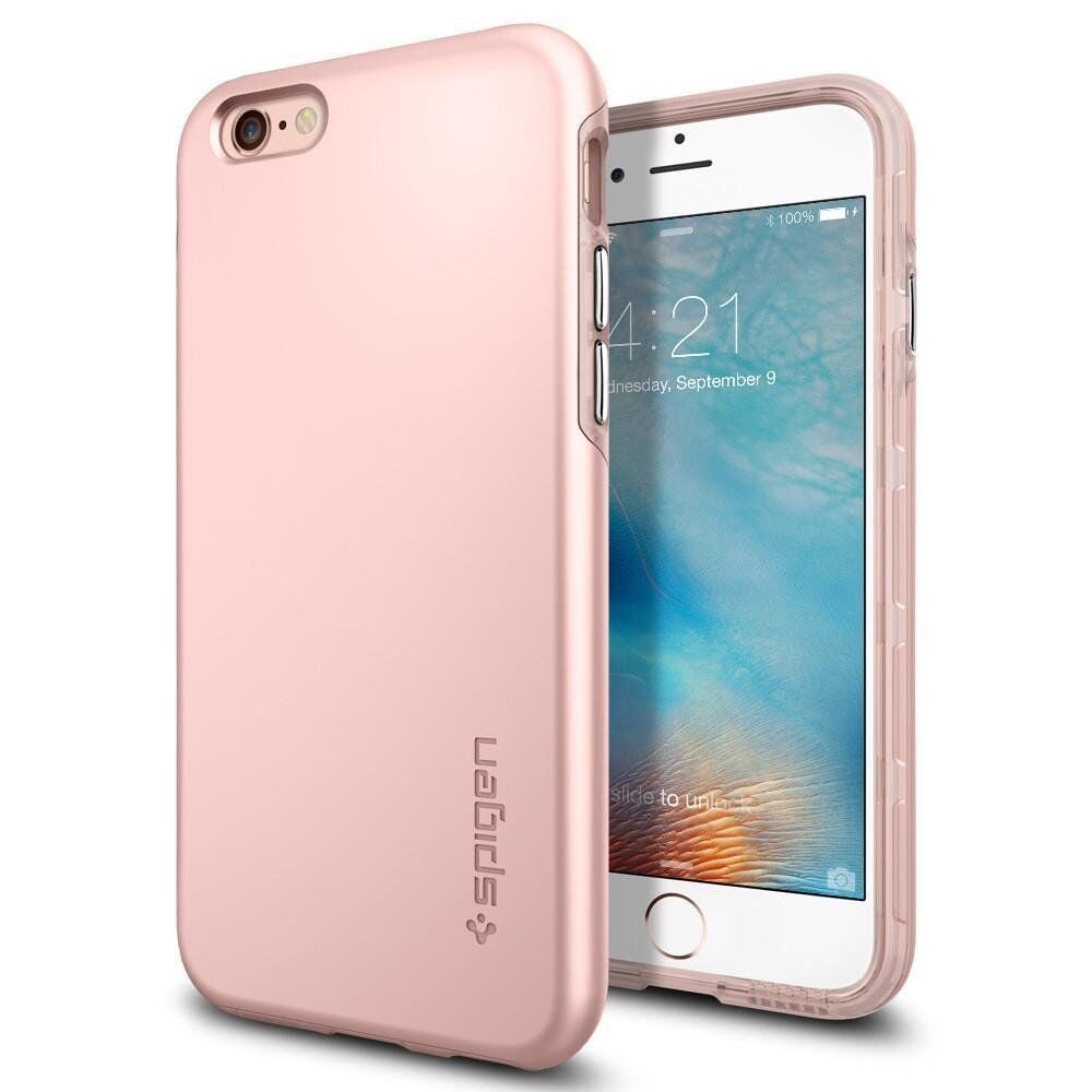 Spigen iPhone 6 Plus/6s Plus ile Uyumlu Kılıf Thin Fit Hybrid Rose Gold