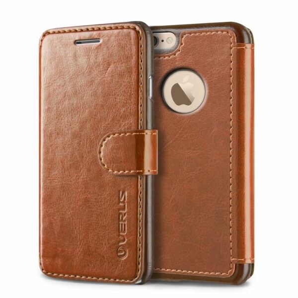 Verus iPhone 6 Plus ile Uyumlu Wallet Layered Dandy Diary Brown Dark Brown