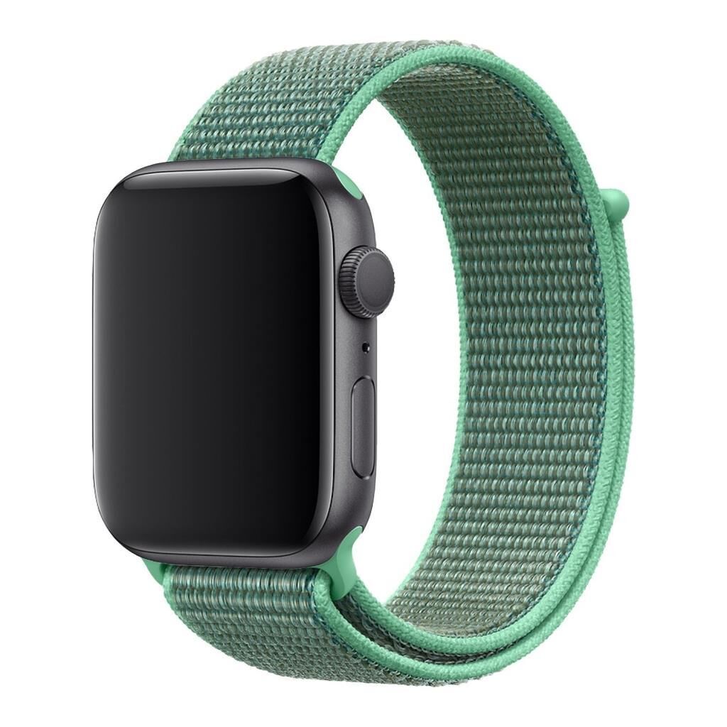 Apple Watch ile Uyumlu 38-40 Kumaş Kayış Su Yeşili