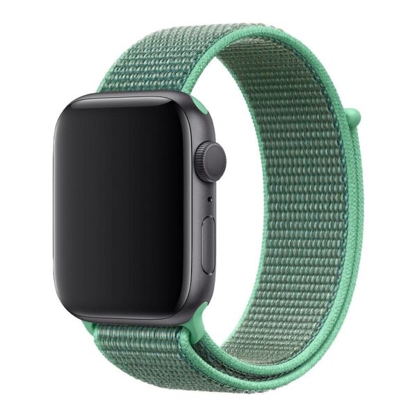 Apple Watch ile Uyumlu 38-40 Kumaş Kayış Su Yeşili