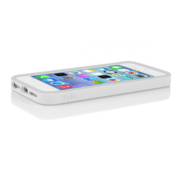 Tavik iPhone SE/5S/5 ile Uyumlu Kılıf Bumper Beyaz-Gri PKG2430