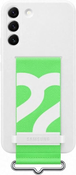 Galaxy S22 Plus ile Uyumlu Kayışlı Silikon Kılıf Beyaz-EF-GS906TWEGWW