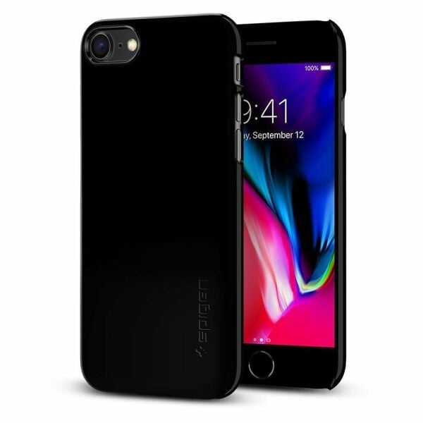 Spigen iPhone 8 ile Uyumlu Kılıf Thin Fit Ultra İnce Jet Black