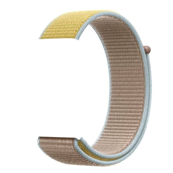 Apple Watch ile Uyumlu 42-44mm Kumaş Kayış Kahverengi/Sarı