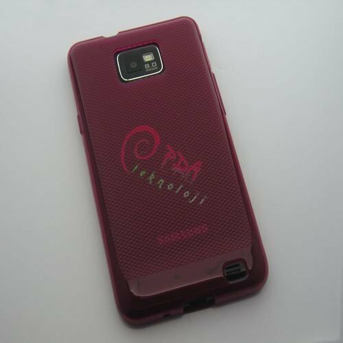 Galaxy S2 i9100 ile Uyumlu Şeffaf Silikon Kılıf Pembe