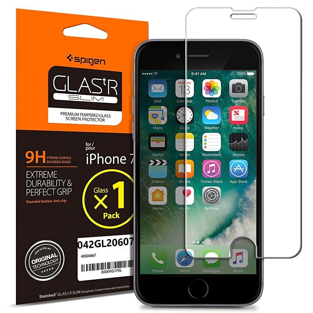 Spigen iPhone 7/8 ile Uyumlu Cam Ekran Koruyucu GLAS.tR SLIM