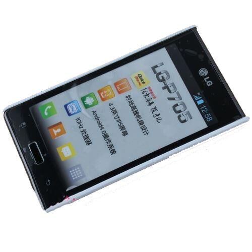 Optimus L7 ile Uyumlu Sert Kauçuk Kılıf Beyaz