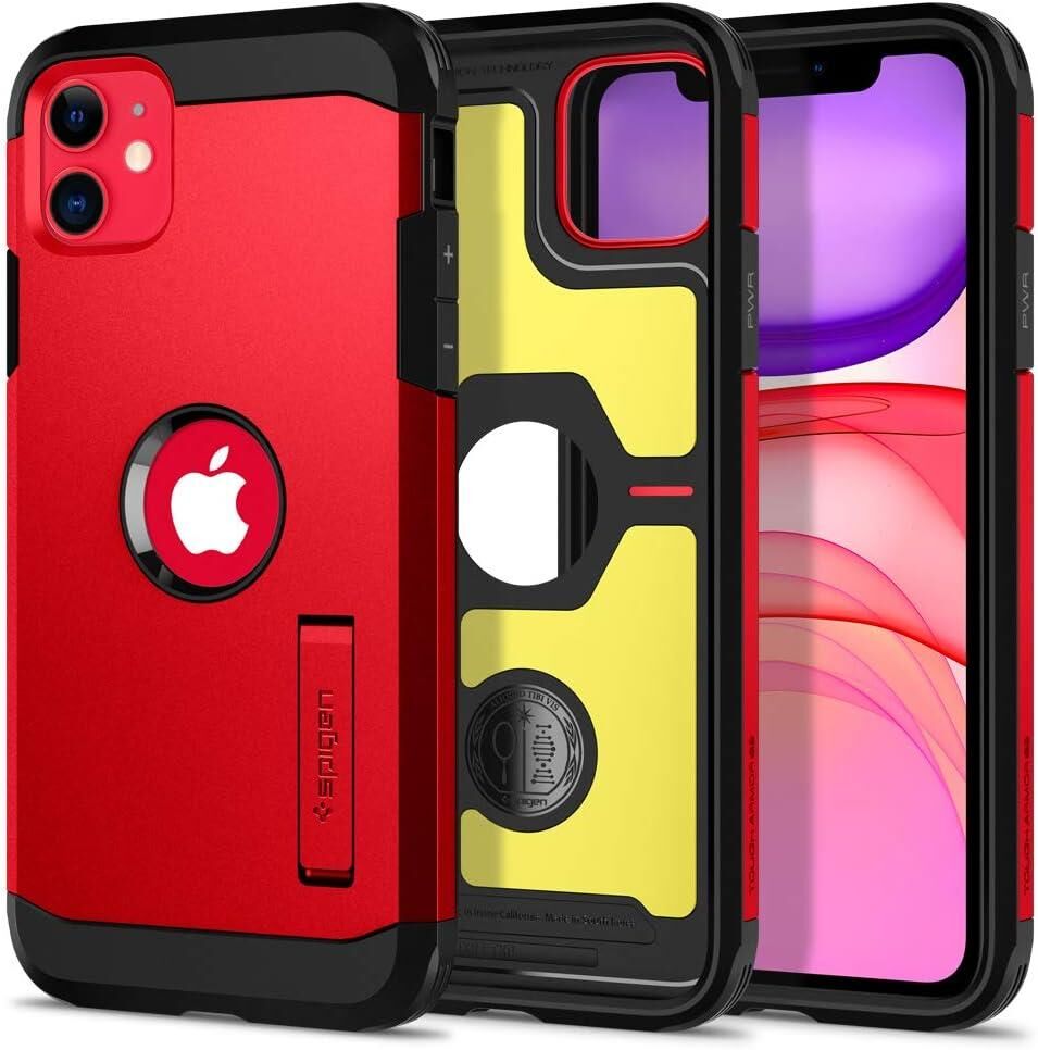 Spigen iPhone 11 ile Uyumlu Kılıf Tough Armor XP Red