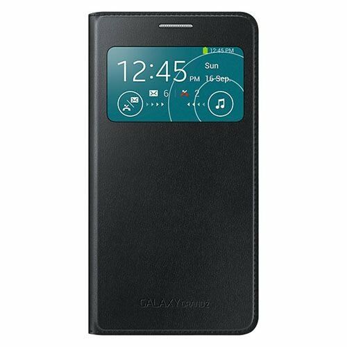 Galaxy Grand 2 G7100 ile Uyumlu S View Cover Kılıf -Siyah EF-CG710BBEGWW