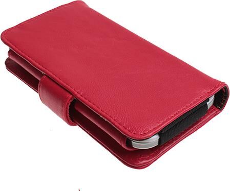 Xperia T LT30p ile Uyumlu Yan Kapaklı Cüzdanlı Kart Bölmeli Deri Kılıf Kırmızı Renk