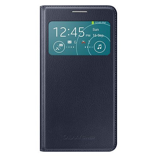 Galaxy Grand 2 G7100 ile Uyumlu S View Cover Kılıf -K.Mavi EF-CG710BLEGWW