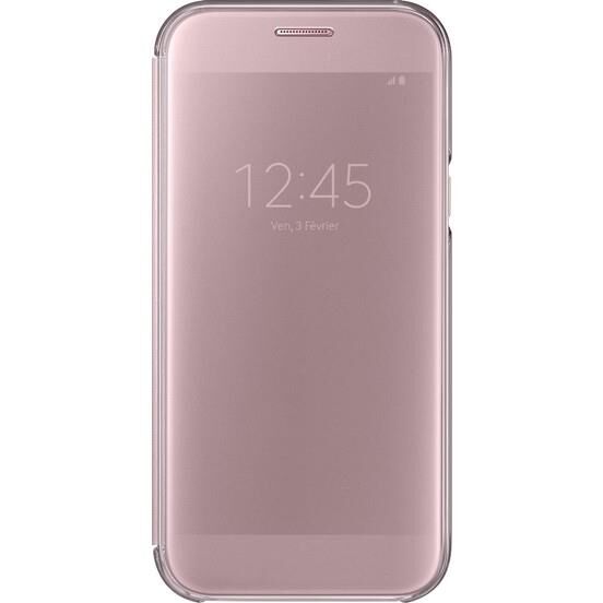 Galaxy A5(2017) ile Uyumlu Clear View Cover Kılıf Pembe EF-ZA520CPEGWW