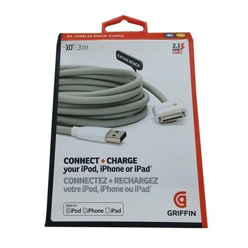 Griffin iPhone Data ve Şarj Kablosu 3m GC17120