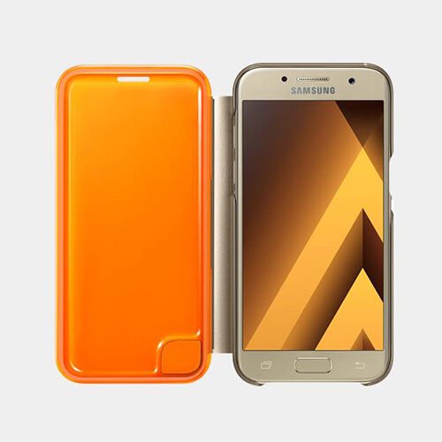 Galaxy A3(2017) ile Uyumlu Neon Flip Cover Gold EF-FA320PFEGWW