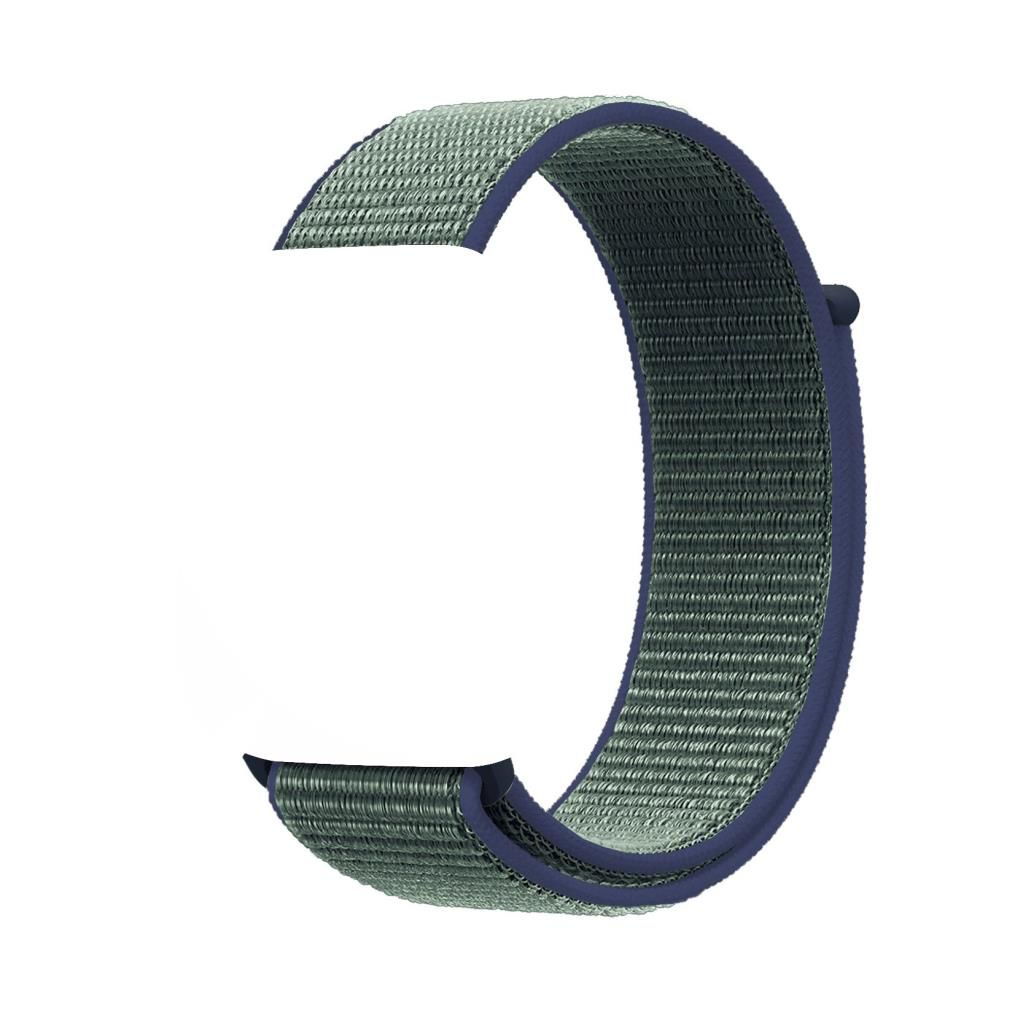 Apple Watch ile Uyumlu 42-44mm Kumaş Kayış Yeşil/Lacivert